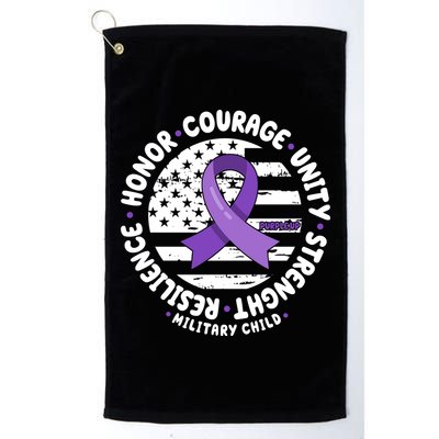 Purple Up Honor Unity Military Quote Ribbon Usa Golf Towel