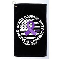 Purple Up Honor Unity Military Quote Ribbon Usa Golf Towel