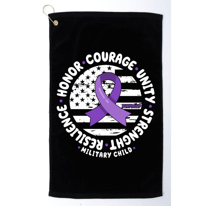 Purple Up Honor Unity Military Quote Ribbon Usa Golf Towel