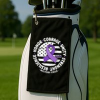 Purple Up Honor Unity Military Quote Ribbon Usa Golf Towel