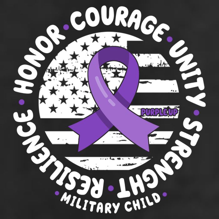 Purple Up Honor Unity Military Quote Ribbon Usa Golf Towel