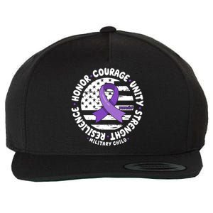 Purple Up Honor Unity Military Quote Ribbon Usa Wool Snapback Cap