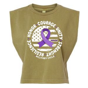 Purple Up Honor Unity Military Quote Ribbon Usa Garment-Dyed Women's Muscle Tee