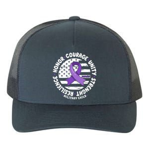 Purple Up Honor Unity Military Quote Ribbon Usa Yupoong Adult 5-Panel Trucker Hat