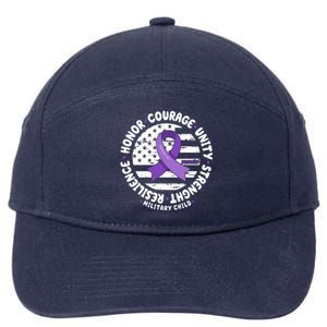 Purple Up Honor Unity Military Quote Ribbon Usa 7-Panel Snapback Hat