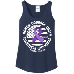 Purple Up Honor Unity Military Quote Ribbon Usa Ladies Essential Tank