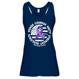 Purple Up Honor Unity Military Quote Ribbon Usa Ladies Essential Flowy Tank