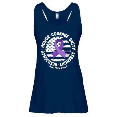 Purple Up Honor Unity Military Quote Ribbon Usa Ladies Essential Flowy Tank