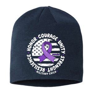 Purple Up Honor Unity Military Quote Ribbon Usa Sustainable Beanie