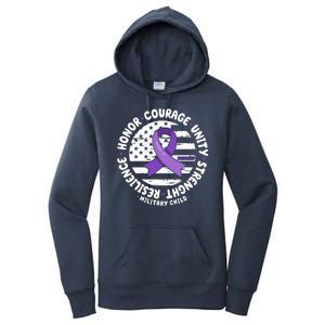 Purple Up Honor Unity Military Quote Ribbon Usa Women's Pullover Hoodie