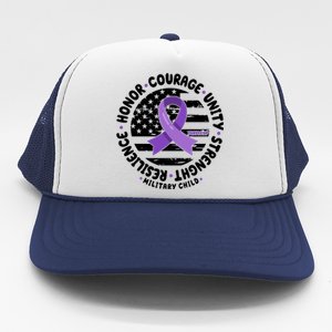 Purple Up Honor Unity Military Quote Ribbon Usa Trucker Hat