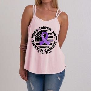 Purple Up Honor Unity Military Quote Ribbon Usa Women's Strappy Tank