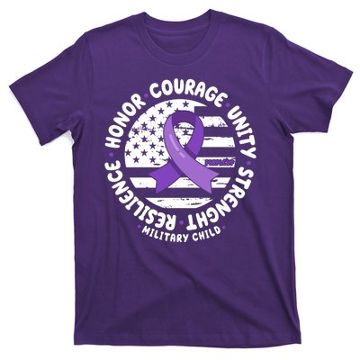 Purple Up Honor Unity Military Quote Ribbon Usa T-Shirt