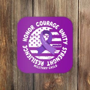 Purple Up Honor Unity Military Quote Ribbon Usa Coaster