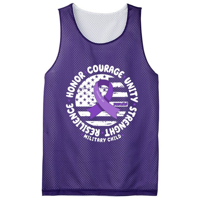Purple Up Honor Unity Military Quote Ribbon Usa Mesh Reversible Basketball Jersey Tank