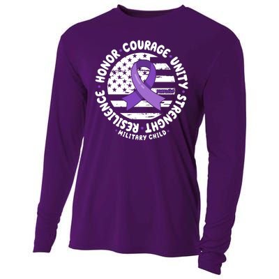 Purple Up Honor Unity Military Quote Ribbon Usa Cooling Performance Long Sleeve Crew