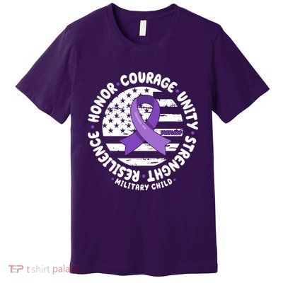 Purple Up Honor Unity Military Quote Ribbon Usa Premium T-Shirt