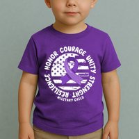 Purple Up Honor Unity Military Quote Ribbon Usa Toddler T-Shirt