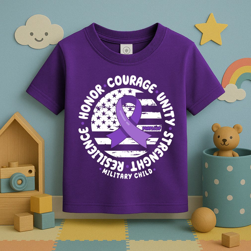 Purple Up Honor Unity Military Quote Ribbon Usa Toddler T-Shirt