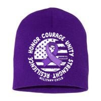 Purple Up Honor Unity Military Quote Ribbon Usa Short Acrylic Beanie