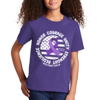 Purple Up Honor Unity Military Quote Ribbon Usa Kids T-Shirt