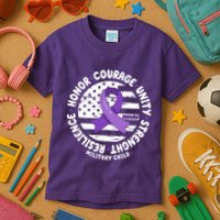 Purple Up Honor Unity Military Quote Ribbon Usa Kids T-Shirt