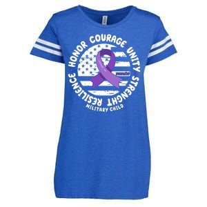 Purple Up Honor Unity Military Quote Ribbon Usa Enza Ladies Jersey Football T-Shirt