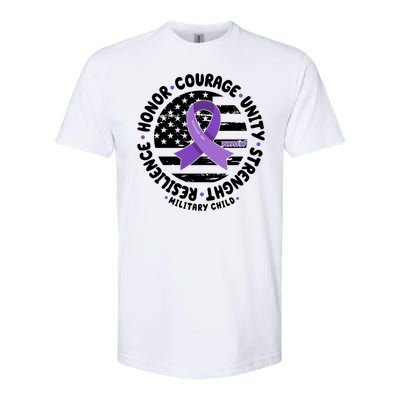 Purple Up Honor Unity Military Quote Ribbon Usa Softstyle® CVC T-Shirt