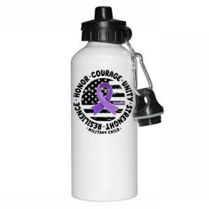 Purple Up Honor Unity Military Quote Ribbon Usa Aluminum Water Bottle