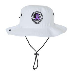 Purple Up Honor Unity Military Quote Ribbon Usa Legacy Cool Fit Booney Bucket Hat