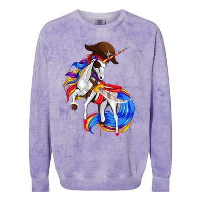 Pirate Unicorn Halloween Costume Family Colorblast Crewneck Sweatshirt