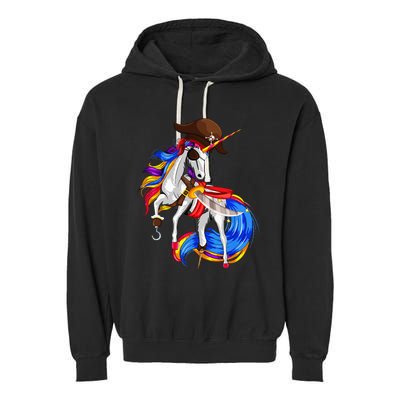 Pirate Unicorn Halloween Costume Family Garment-Dyed Fleece Hoodie