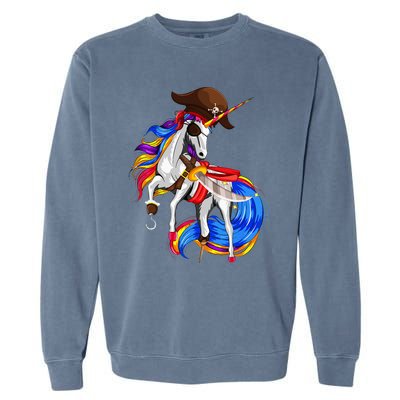 Pirate Unicorn Halloween Costume Family Garment-Dyed Sweatshirt