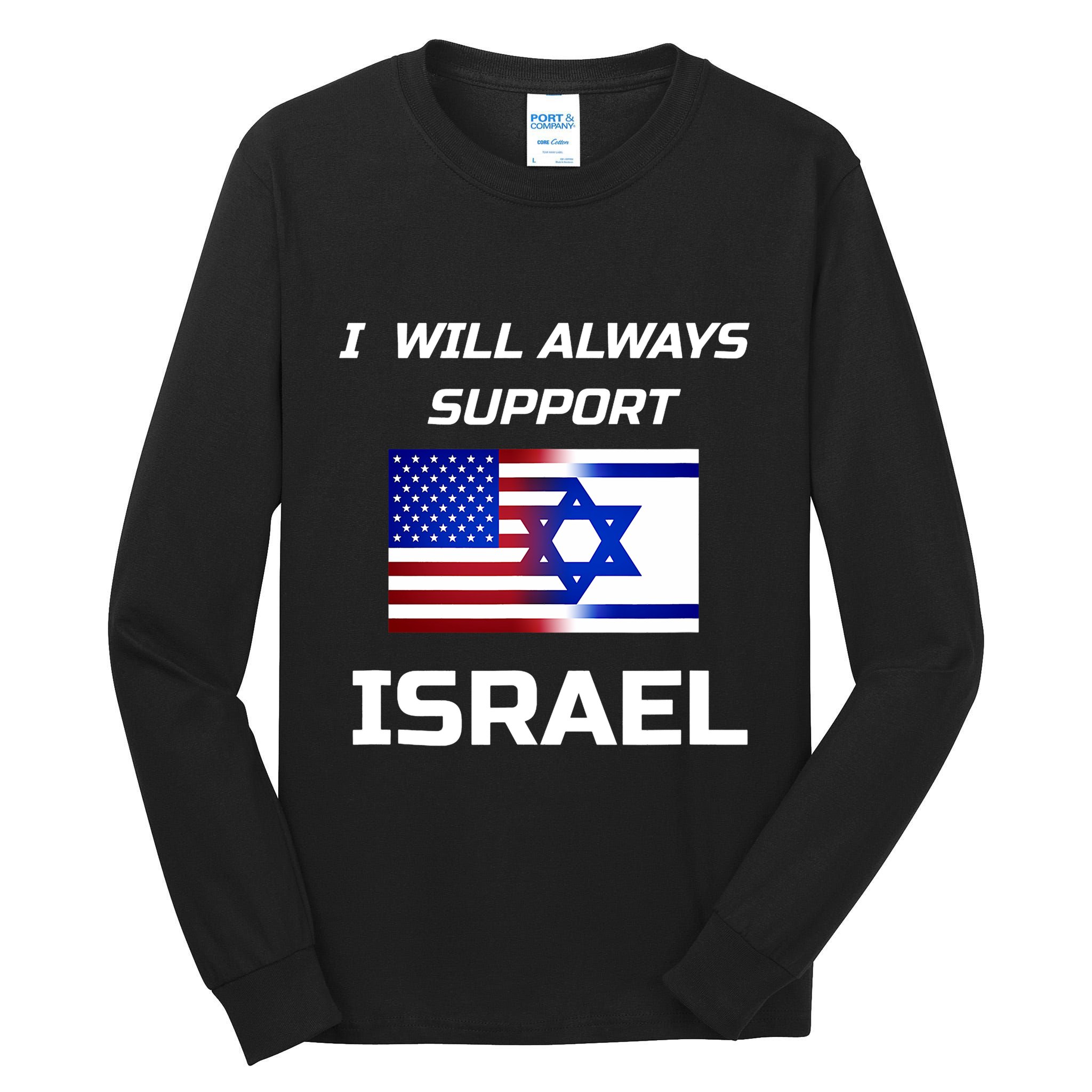 Patriotic Usa Israel American Flag To Support Israel Tall Long Sleeve T-Shirt