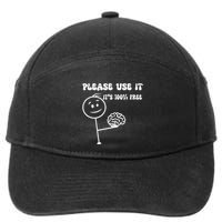 Please Use It Brain Funny Use Your Brain 7-Panel Snapback Hat