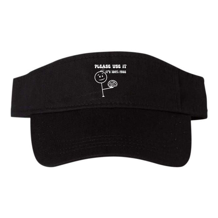 Please Use It Brain Funny Use Your Brain Valucap Bio-Washed Visor