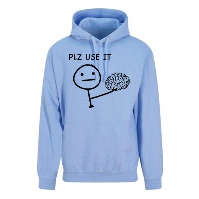 Plz Use It X Use Your Brain. Funny Stupid Saying Unisex Surf Hoodie