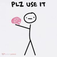 Plz Use It Funny Brain Stick Figure Vintage Graphic High Crown Mesh Back Trucker Hat