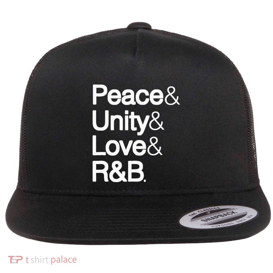Peace Unity Love & R&B Rnb Soul Music Lovers Flatbill Hat