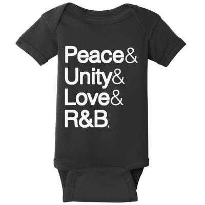 Peace Unity Love & R&B Rnb Soul Music Lovers Baby Bodysuit