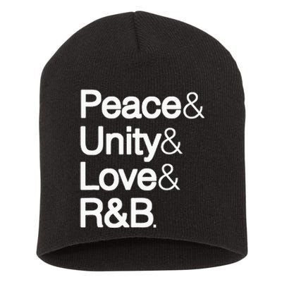 Peace Unity Love & R&B Rnb Soul Music Lovers Short Acrylic Beanie