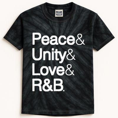 Peace Unity Love & R&B Rnb Soul Music Lovers Kids Tie-Dye T-Shirt