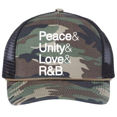 Peace Unity Love & R&B Rnb Soul Music Lovers Retro Rope Trucker Hat Cap