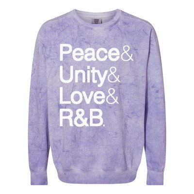 Peace Unity Love & R&B RnB Soul Music Lovers Colorblast Crewneck Sweatshirt