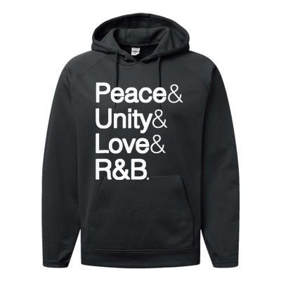 Peace Unity Love & R&B RnB Soul Music Lovers Performance Fleece Hoodie