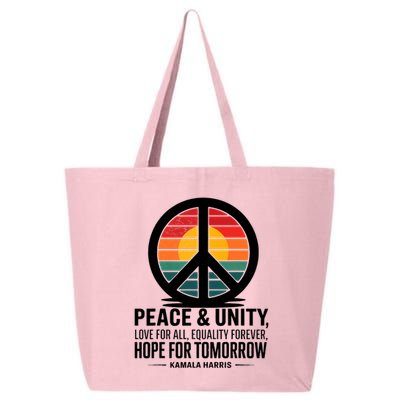 Peace Unity Love For All Equality Forever Hope For Tomorrow 25L Jumbo Tote