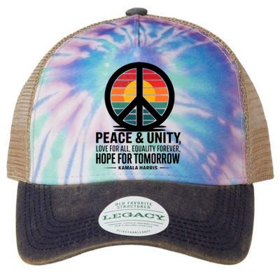 Peace Unity Love For All Equality Forever Hope For Tomorrow Legacy Tie Dye Trucker Hat