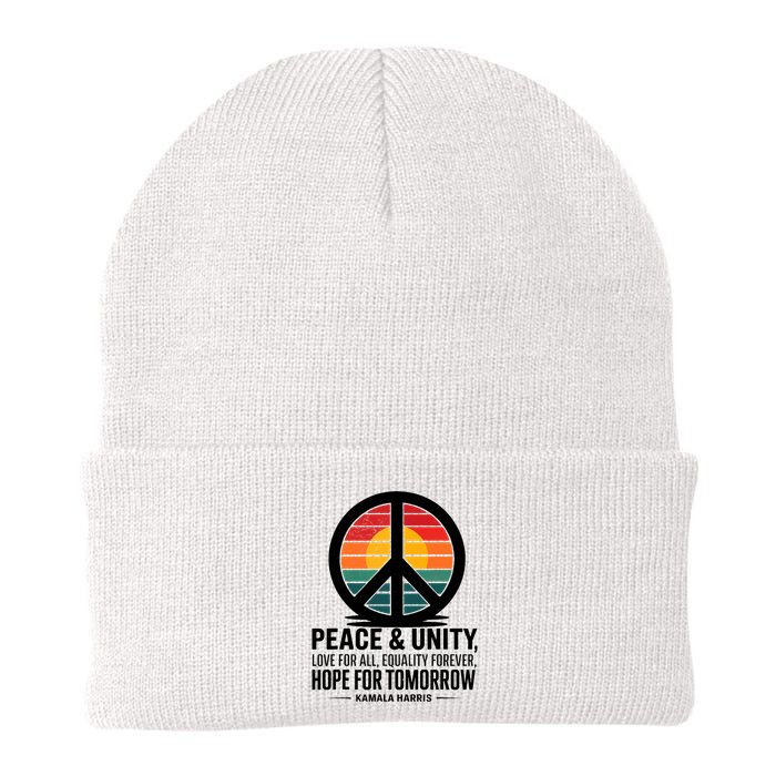 Peace Unity Love For All Equality Forever Hope For Tomorrow Beanie