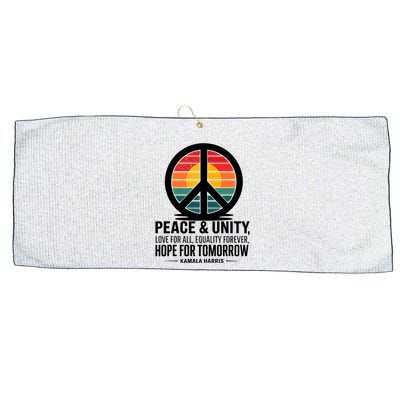 Peace Unity Love For All Equality Forever Hope For Tomorrow Large Microfiber Waffle Golf Towel