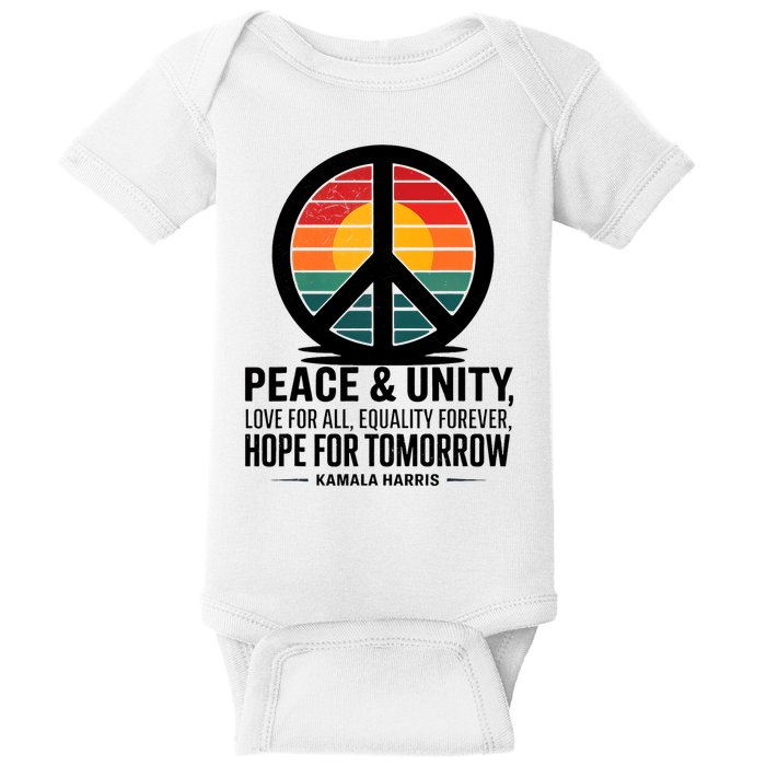 Peace Unity Love For All Equality Forever Hope For Tomorrow Baby Bodysuit
